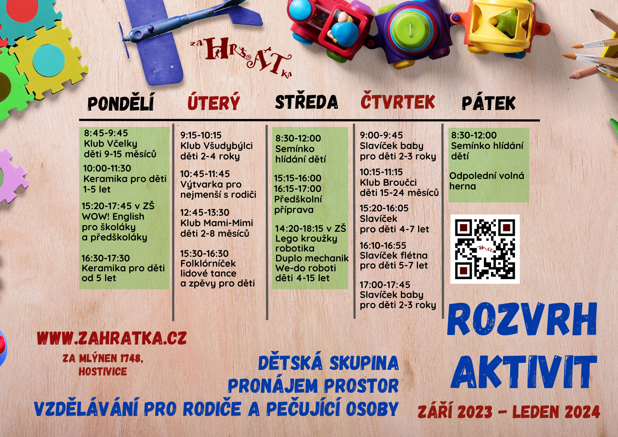 aktuální rozvrh aktivit 2.pol 2024