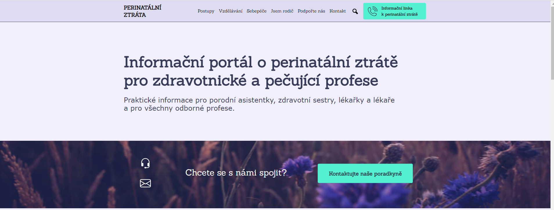 Uvítací stránka webu